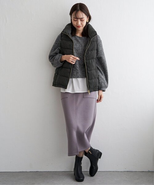 ikka(イッカ)の「細コールボリューム襟ベスト(ダウンベスト・レディース・ベージュ/ブラウン系その他/チャコール・S/M/L)」の12枚目の写真