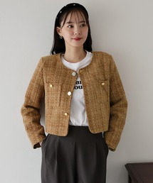 BLUEEAST | アソートボタンツイードジャケット(ノーカラージャケット)