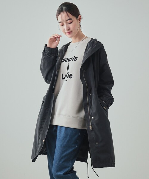 SHOO・LA・RUE（シューラルー）の「◆大人カジュアルコーデに　ミリタリーフードコート（その他アウター・レディース・ダークオリーブ/ブラック/ベージュ・03/02/04）」の2枚目の写真