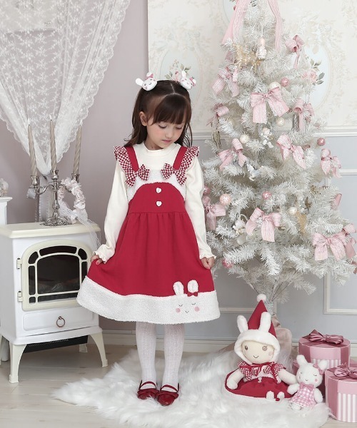 coeur a coeur（クーラクール）の「coeur a coeur ドッキングワンピース（ワンピース・キッズ・ピンク/レッド・90cm/100cm/110cm）」の2枚目の写真