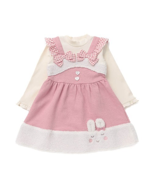 coeur a coeur（クーラクール）の「coeur a coeur ドッキングワンピース（ワンピース・キッズ・ピンク/レッド・90cm/100cm/110cm）」の3枚目の写真