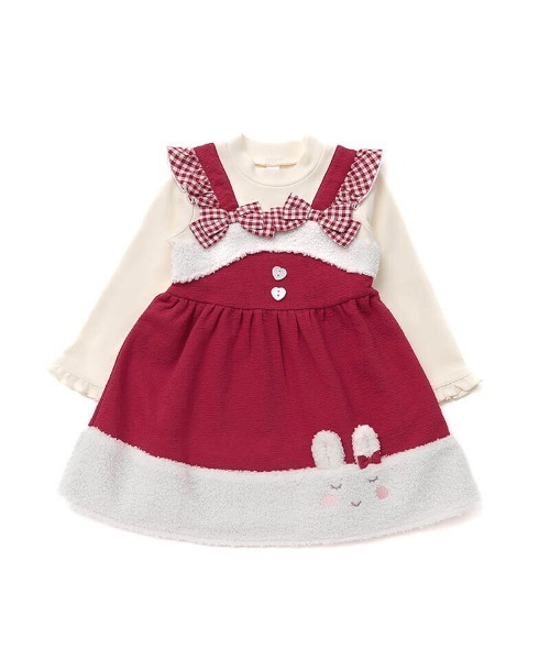 coeur a coeur（クーラクール）の「coeur a coeur ドッキングワンピース（ワンピース・キッズ・ピンク/レッド・90cm/100cm/110cm）」の5枚目の写真