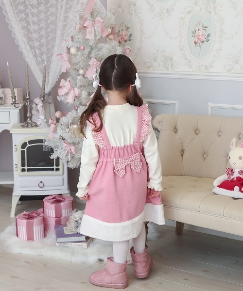 coeur a coeur（クーラクール）の「coeur a coeur ドッキングワンピース（ワンピース・キッズ・ピンク/レッド・90cm/100cm/110cm）」の9枚目の写真