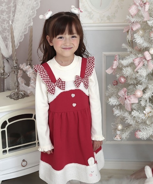 coeur a coeur（クーラクール）の「coeur a coeur ドッキングワンピース（ワンピース・キッズ・ピンク/レッド・90cm/100cm/110cm）」の14枚目の写真