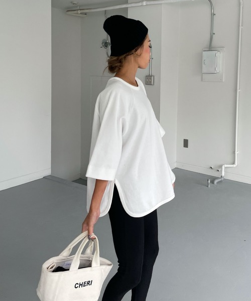5分袖サイドスリットトップス（Tシャツ/カットソー）｜CHERI since1985（シェリ）