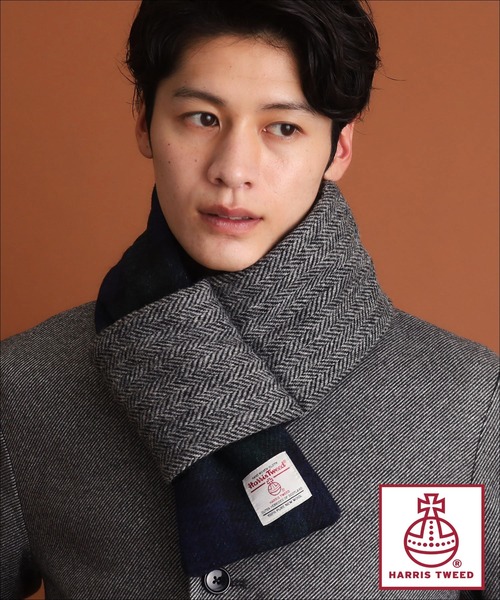 HARRIS TWEED(ハリスツイード)の「◆【HARRIS TWEED/ハリスツイード】中綿入り差込マフラー(マフラー・メンズ・モスグリーン系1/ブルー系その他3/ネイビー系4/チャコールグレー/ベージュ系8・00)」の5枚目の写真