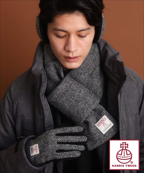 HARRIS TWEED(ハリスツイード)の「◆【HARRIS TWEED/ハリスツイード】中綿入り差込マフラー(マフラー・メンズ・モスグリーン系1/ブルー系その他3/ネイビー系4/チャコールグレー/ベージュ系8・00)」の2枚目の写真