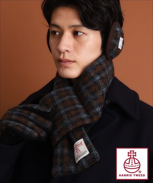HARRIS TWEED(ハリスツイード)の「◆【HARRIS TWEED/ハリスツイード】中綿入り差込マフラー(マフラー・メンズ・モスグリーン系1/ブルー系その他3/ネイビー系4/チャコールグレー/ベージュ系8・00)」の1枚目の写真