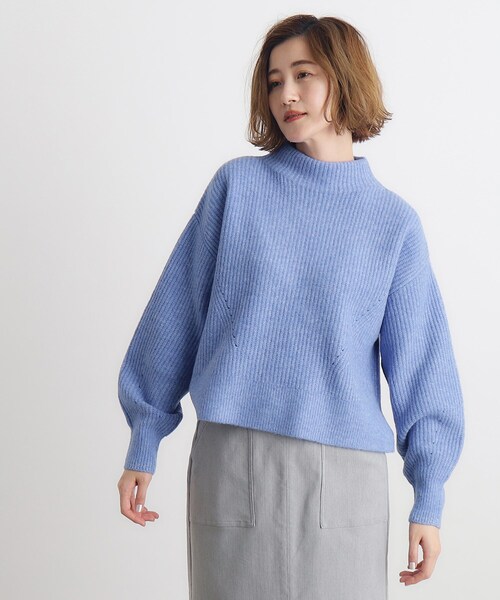 grove（グローブ）の「◆【雑誌掲載】洗えるミルドライクウール混畔ボトルネックニット（ニット/セーター・レディース・ベージュ/パープル/ライトグレー/ブルー/オフホワイト・02/03/01/04/05）」の10枚目の写真