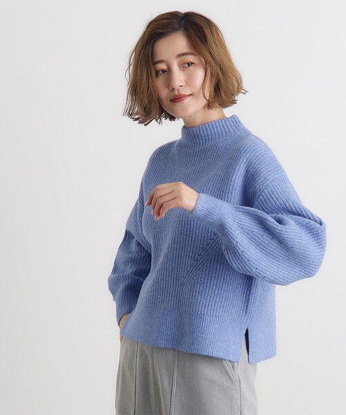 grove（グローブ）の「◆【雑誌掲載】洗えるミルドライクウール混畔ボトルネックニット（ニット/セーター・レディース・ベージュ/パープル/ライトグレー/ブルー/オフホワイト・02/03/01/04/05）」の11枚目の写真