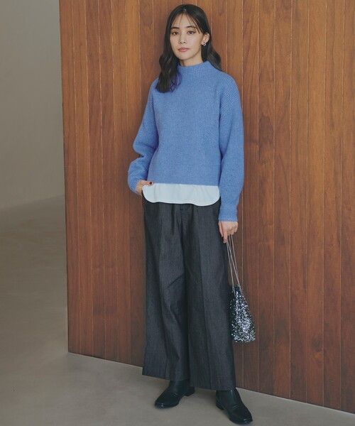 grove（グローブ）の「◆【雑誌掲載】洗えるミルドライクウール混畔ボトルネックニット（ニット/セーター・レディース・ベージュ/パープル/ライトグレー/ブルー/オフホワイト・02/03/01/04/05）」の13枚目の写真