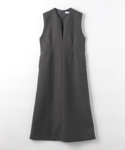 green label relaxing（グリーンレーベルリラクシング）の「フルイド キーネック ジャンスカ（ジャンパースカート・レディース・ブラック/ダークグレー・FREE）」の11枚目の写真