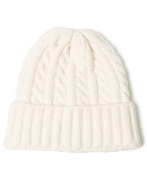 WEGO（ウィゴー）の「WEGO/ケーブルニットキャップ（ニットキャップ/ビーニー・レディース・ブラック/オフホワイト・FREE）」の9枚目の写真
