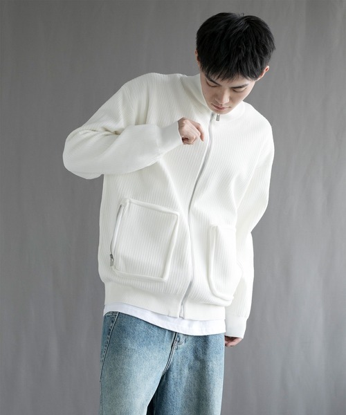 aimoha(アイモハ)の「【aimoha neo】High-Neck Zip-Up Knit Cardigan(カーディガン/ボレロ・メンズ・ブラック/グレー/ホワイト・MEDIUM/LARGE/X-LARGE/XX-LARGE)」の1枚目の写真