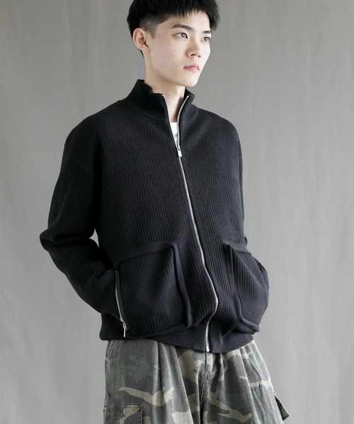 aimoha(アイモハ)の「【aimoha neo】High-Neck Zip-Up Knit Cardigan(カーディガン/ボレロ・メンズ・ブラック/グレー/ホワイト・MEDIUM/LARGE/X-LARGE/XX-LARGE)」の6枚目の写真