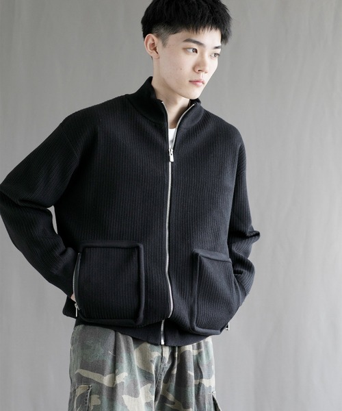 aimoha(アイモハ)の「【aimoha neo】High-Neck Zip-Up Knit Cardigan(カーディガン/ボレロ・メンズ・ブラック/グレー/ホワイト・MEDIUM/LARGE/X-LARGE/XX-LARGE)」の7枚目の写真