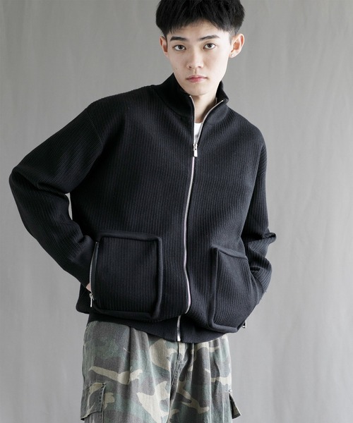 aimoha(アイモハ)の「【aimoha neo】High-Neck Zip-Up Knit Cardigan(カーディガン/ボレロ・メンズ・ブラック/グレー/ホワイト・MEDIUM/LARGE/X-LARGE/XX-LARGE)」の8枚目の写真