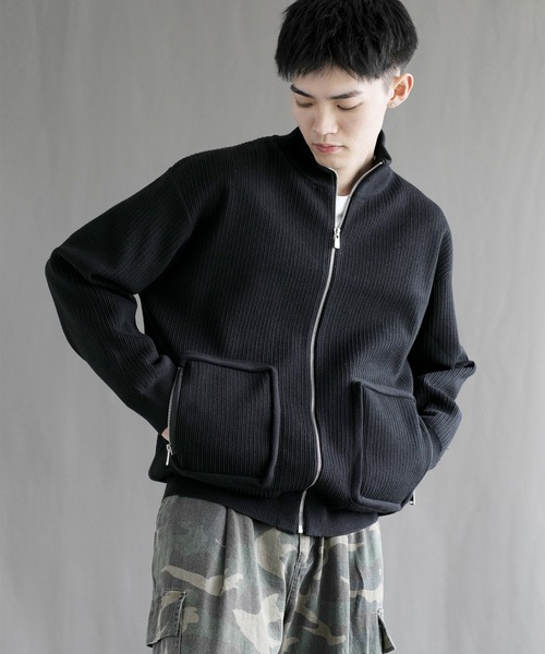 aimoha(アイモハ)の「【aimoha neo】High-Neck Zip-Up Knit Cardigan(カーディガン/ボレロ・メンズ・ブラック/グレー/ホワイト・MEDIUM/LARGE/X-LARGE/XX-LARGE)」の9枚目の写真