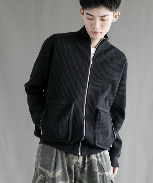 aimoha(アイモハ)の「【aimoha neo】High-Neck Zip-Up Knit Cardigan(カーディガン/ボレロ・メンズ・ブラック/グレー/ホワイト・MEDIUM/LARGE/X-LARGE/XX-LARGE)」の13枚目の写真
