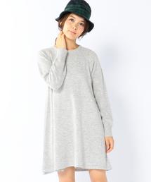 coen | ラグランフレアニットワンピース(ワンピース)