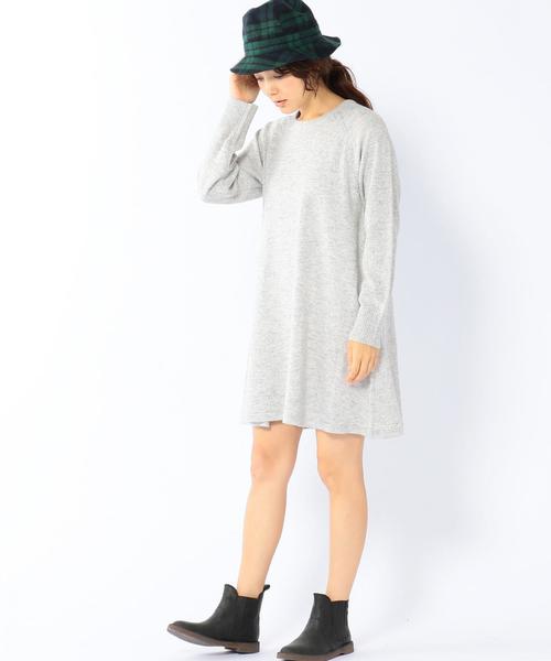 coen（コーエン）の「ラグランフレアニットワンピース（ワンピース・レディース・ライトグレー/ダークグレー・フリー）」の11枚目の写真