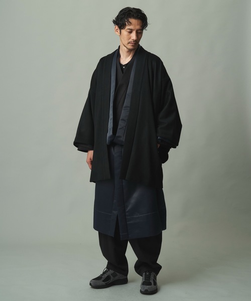 和ROBE（ワローブ）の「2025年秋冬の和ROBE / WOOL BEAVER HAORI（その他アウター・メンズ・ブラック/ダークグレー・2/3）」の3枚目の写真