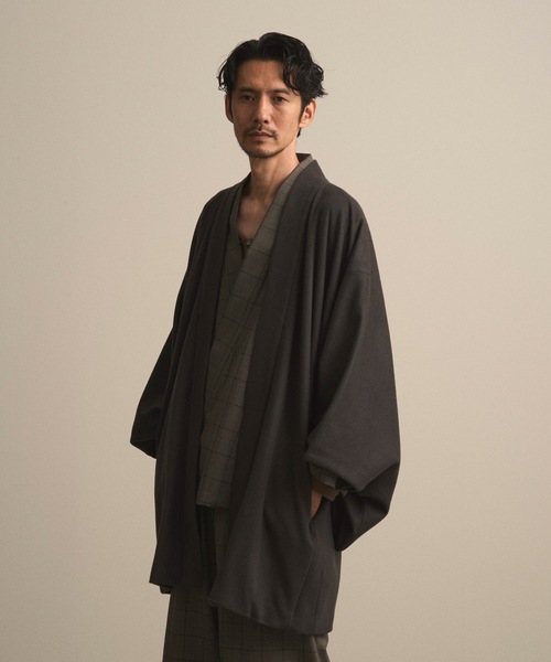 和ROBE（ワローブ）の「2025年秋冬の和ROBE / WOOL BEAVER HAORI（その他アウター・メンズ・ブラック/ダークグレー・2/3）」の7枚目の写真