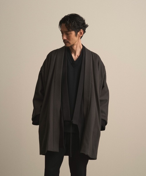 和ROBE（ワローブ）の「2025年秋冬の和ROBE / WOOL BEAVER HAORI（その他アウター・メンズ・ブラック/ダークグレー・2/3）」の11枚目の写真