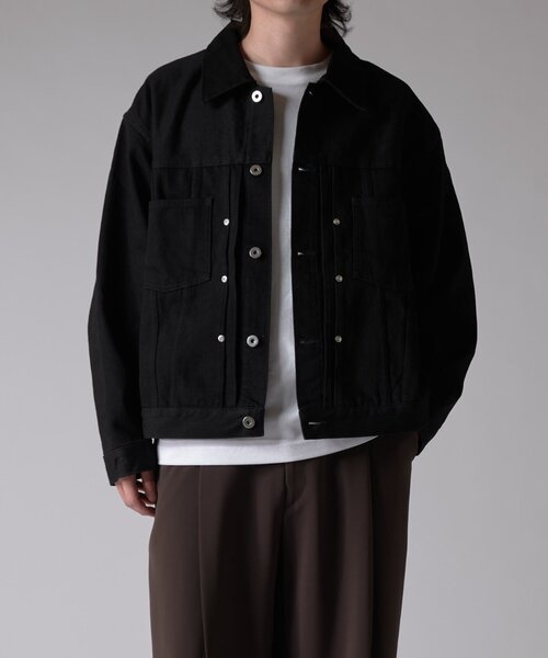 Lui's(ルイス)の「リジットデニムトラッカージャケット(デニムジャケット・メンズ・ブラック/チャコールグレー・M/S)」の17枚目の写真