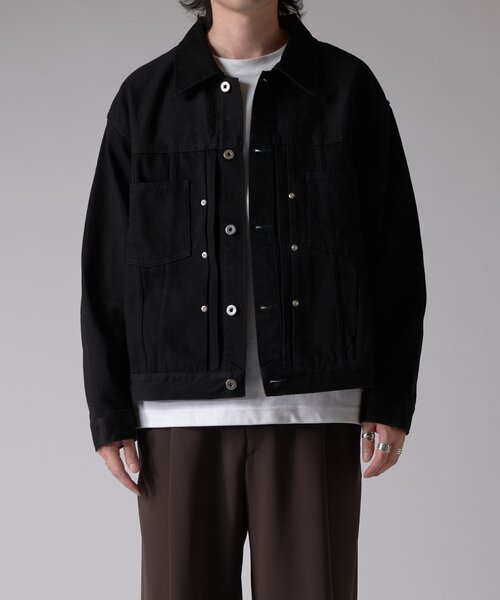 Lui's(ルイス)の「リジットデニムトラッカージャケット(デニムジャケット・メンズ・ブラック/チャコールグレー・M/S)」の18枚目の写真