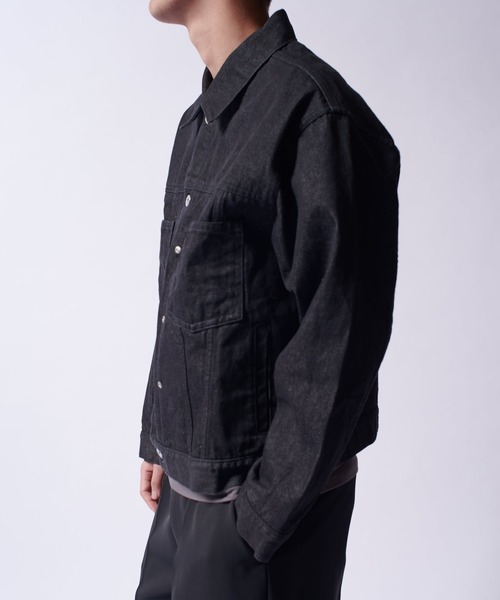 Lui's(ルイス)の「リジットデニムトラッカージャケット(デニムジャケット・メンズ・ブラック/チャコールグレー・M/S)」の10枚目の写真