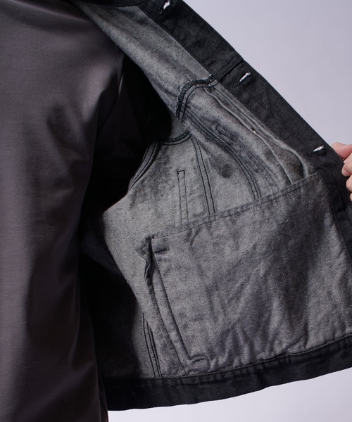 Lui's(ルイス)の「リジットデニムトラッカージャケット(デニムジャケット・メンズ・ブラック/チャコールグレー・M/S)」の16枚目の写真