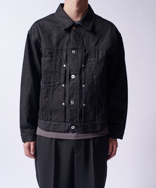 Lui's(ルイス)の「リジットデニムトラッカージャケット(デニムジャケット・メンズ・ブラック/チャコールグレー・M/S)」の12枚目の写真