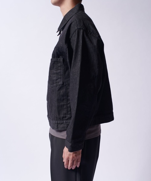 Lui's(ルイス)の「リジットデニムトラッカージャケット(デニムジャケット・メンズ・ブラック/チャコールグレー・M/S)」の13枚目の写真