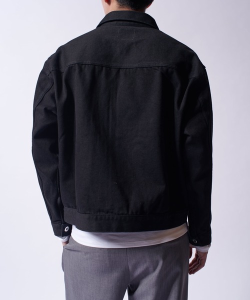 Lui's(ルイス)の「リジットデニムトラッカージャケット(デニムジャケット・メンズ・ブラック/チャコールグレー・M/S)」の5枚目の写真