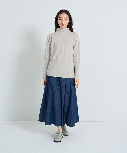 conges payes ADIEU TRISTESSE(コンジェ ペイエ アデュートリステス)の「ハイネックベア天竺(Tシャツ/カットソー・レディース・サックスブルー/グレイッシュベージュ/イエロー・FREE)」の19枚目の写真