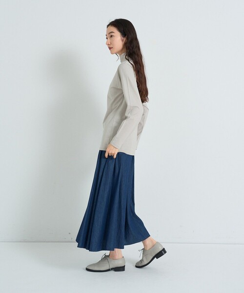 conges payes ADIEU TRISTESSE(コンジェ ペイエ アデュートリステス)の「ハイネックベア天竺(Tシャツ/カットソー・レディース・サックスブルー/グレイッシュベージュ/イエロー・FREE)」の20枚目の写真