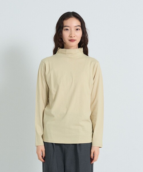 conges payes ADIEU TRISTESSE(コンジェ ペイエ アデュートリステス)の「ハイネックベア天竺(Tシャツ/カットソー・レディース・サックスブルー/グレイッシュベージュ/イエロー・FREE)」の7枚目の写真