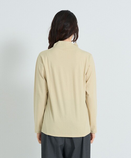 conges payes ADIEU TRISTESSE(コンジェ ペイエ アデュートリステス)の「ハイネックベア天竺(Tシャツ/カットソー・レディース・サックスブルー/グレイッシュベージュ/イエロー・FREE)」の9枚目の写真
