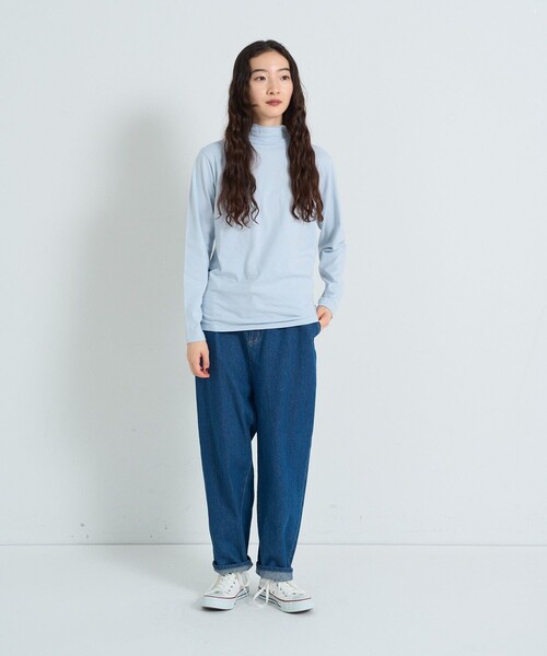 conges payes ADIEU TRISTESSE(コンジェ ペイエ アデュートリステス)の「ハイネックベア天竺(Tシャツ/カットソー・レディース・サックスブルー/グレイッシュベージュ/イエロー・FREE)」の10枚目の写真