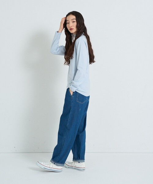 conges payes ADIEU TRISTESSE(コンジェ ペイエ アデュートリステス)の「ハイネックベア天竺(Tシャツ/カットソー・レディース・サックスブルー/グレイッシュベージュ/イエロー・FREE)」の11枚目の写真