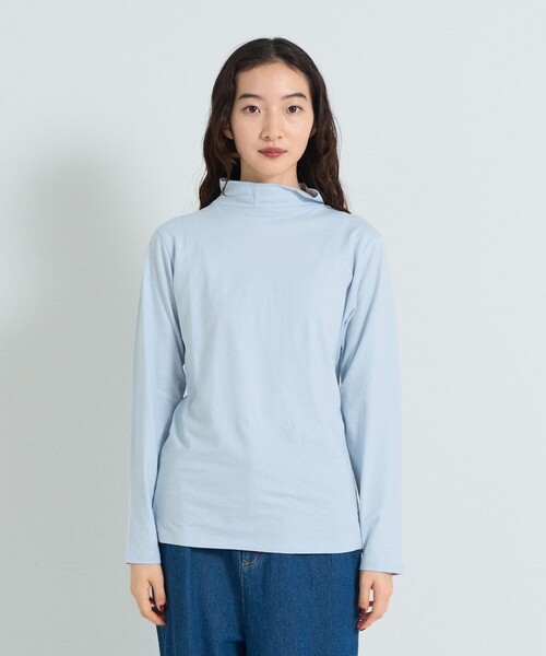 conges payes ADIEU TRISTESSE(コンジェ ペイエ アデュートリステス)の「ハイネックベア天竺(Tシャツ/カットソー・レディース・サックスブルー/グレイッシュベージュ/イエロー・FREE)」の13枚目の写真