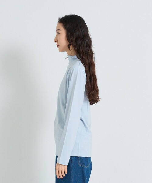 conges payes ADIEU TRISTESSE(コンジェ ペイエ アデュートリステス)の「ハイネックベア天竺(Tシャツ/カットソー・レディース・サックスブルー/グレイッシュベージュ/イエロー・FREE)」の14枚目の写真