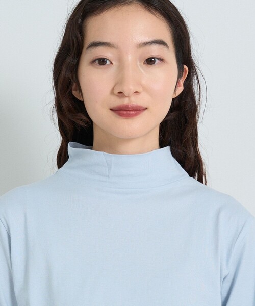 conges payes ADIEU TRISTESSE(コンジェ ペイエ アデュートリステス)の「ハイネックベア天竺(Tシャツ/カットソー・レディース・サックスブルー/グレイッシュベージュ/イエロー・FREE)」の16枚目の写真