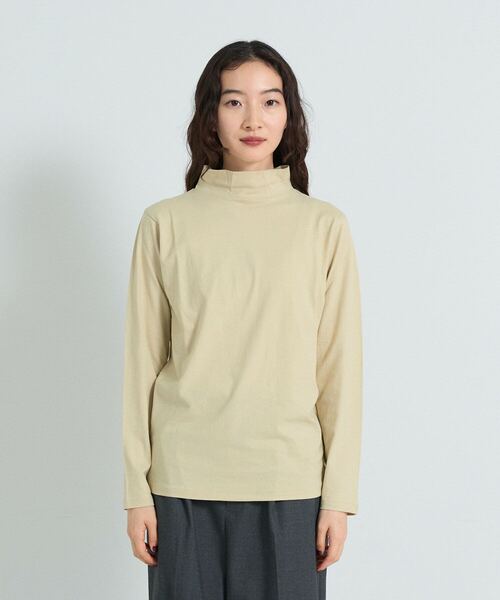 conges payes ADIEU TRISTESSE(コンジェ ペイエ アデュートリステス)の「ハイネックベア天竺(Tシャツ/カットソー・レディース・サックスブルー/グレイッシュベージュ/イエロー・FREE)」の3枚目の写真