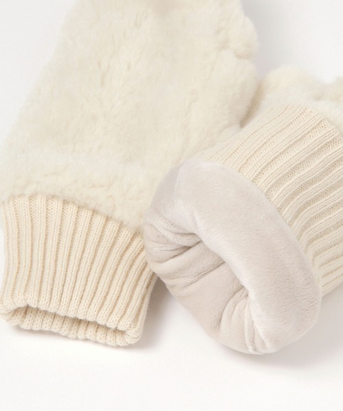 GLOBAL WORK（グローバルワーク）の「紐付き洗えるフェイクファーミトングローブ/147071（手袋・レディース・グレー系6/ブラウン/アイボリー系6/モカ/グレー/ブラック/アイボリー・ONE SIZE）」の20枚目の写真