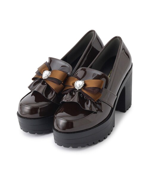 cs T&P（シーエスティーアンドピー）の「厚底ヒールリボン付きパンプス（パンプス・レディース・ワイン系3/ブラック系1/ダークブラウン系1・S/M/L/LL）」の8枚目の写真