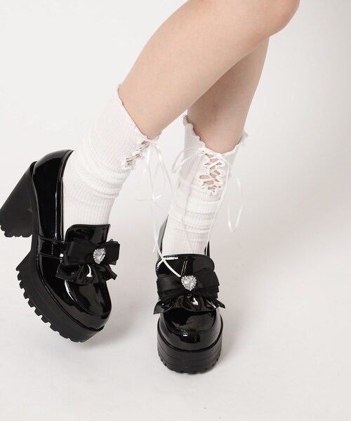 cs T&P（シーエスティーアンドピー）の「厚底ヒールリボン付きパンプス（パンプス・レディース・ワイン系3/ブラック系1/ダークブラウン系1・S/M/L/LL）」の20枚目の写真