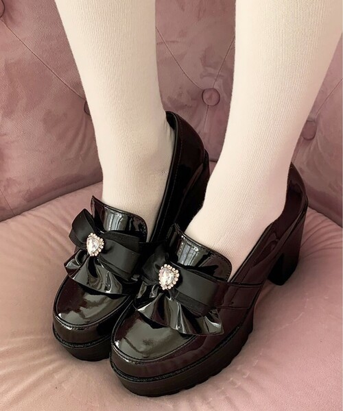 cs T&P（シーエスティーアンドピー）の「厚底ヒールリボン付きパンプス（パンプス・レディース・ワイン系3/ブラック系1/ダークブラウン系1・S/M/L/LL）」の10枚目の写真