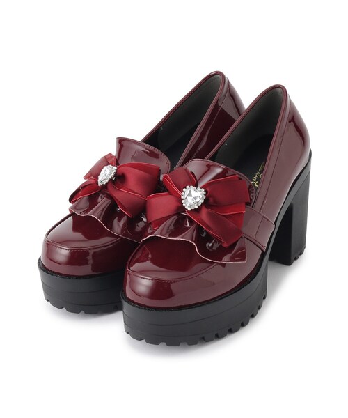 cs T&P（シーエスティーアンドピー）の「厚底ヒールリボン付きパンプス（パンプス・レディース・ワイン系3/ブラック系1/ダークブラウン系1・S/M/L/LL）」の4枚目の写真